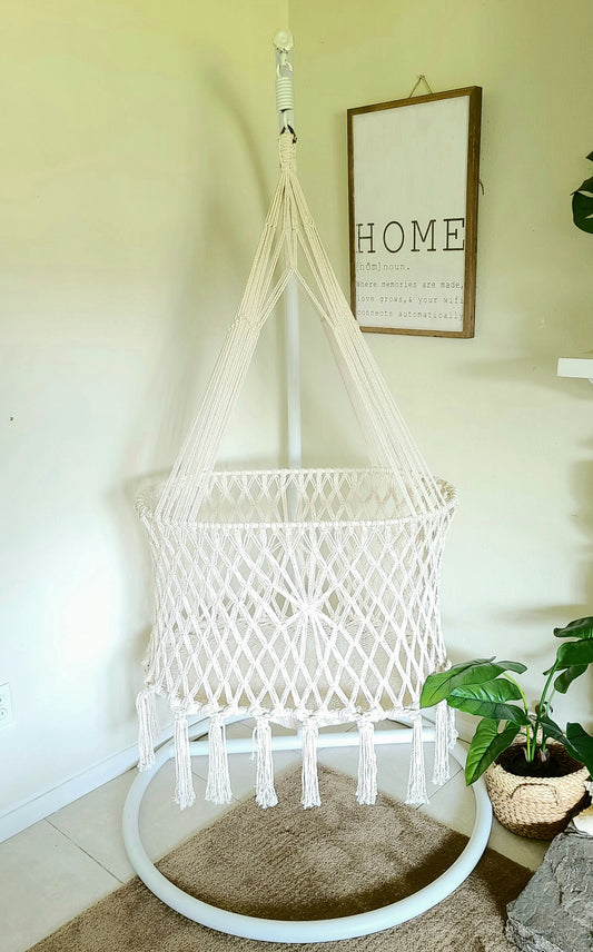 Oval Macrame Hanging Bassinet